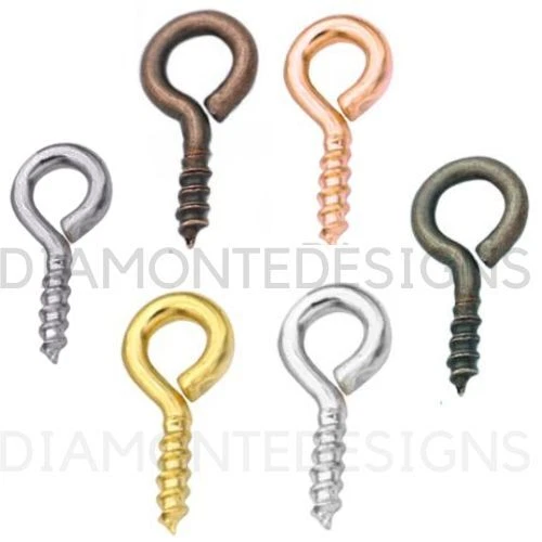 Fianzas ojo tornillo 8 mm x 4 mm joyería artesanía hallazgos chapado en oro plateado Foto 1 de 1