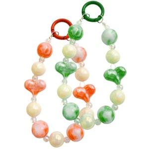 2 Pcs Liebe Kette Handyperlenband Schlüsselband Mit Telefonanhänger - Zdjęcie 1 z 12
