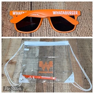 Whataburger Collectible Lot Clear Backpack, Pencils And Sunglasses - Picture 1 of 11