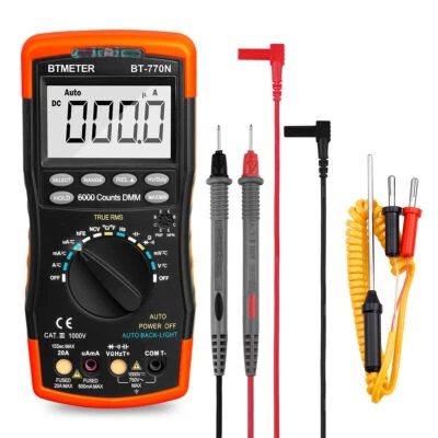 BTMETER BT-770N TRMS Auto Ranging Multimeter 6000 Zähler AC DC Amp Ohm Tester - Bild 1 von 4