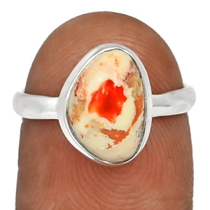 Natural Cantera Opal - Mexico 925 Sterling Silver Ring Jewelry s.7 CR62604 - Picture 1 of 1