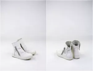Cinzia Araia White Leather High Top Zip Sneakers Size 35 (insole 23 cm) - Picture 1 of 15