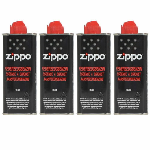 4 x ZIPPO Feuerzeugbenzin Benzin je 125 ml, Benzinfeuerzeug