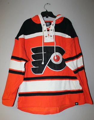 New NHL Philadelphia Flyers old time jersey style midweight cotton hoody men XXL - Image 1 of 4