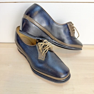 VTG Women’s Shoes Penaljo br pebble leather New Old Stock tie granny 1950's - Image 1 of 4