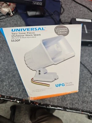 Universal Power Group UPG SS30P Dual Horn Style Two Tone Piezo 30w Outdoor Siren