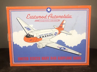 EASTWOOD AUTOMOBILIA United States Navy R4D AIRPLANE BANK Die Cast Metal - Image 1 of 4