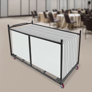 Folding Table Cart Folding Table Trolley Q235 Steel Table Storage Rack Desk - Picture 1 of 16