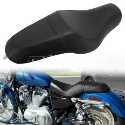 Assento duplo de couro para motorista e passageiro traseiro para Harley Sportster XL 883 1200 48 - Imagem 1 de 4