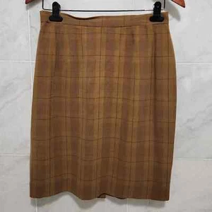 Falda Lápiz Talbots De Colección Seda a Cuadros Talla 10 Tostada Pequeña - Imagen 1 de 6