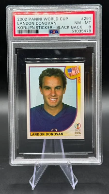 2002 Landon Donovan #291 Panini FIFA World Cup KOR/JPN наклейки черный назад PSA 8 - Изображение 1 из 2