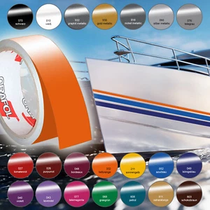 €2,79/m) Zierstreifen Glanz/Matt Folie 120 Farben Boot Auto 10m x 80-100mm breit - Bild 1 von 12