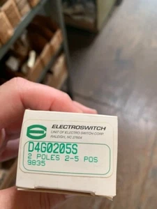 Electroswitch 5 Position 2 Pole 500mA 115V D4 Series Rotary Switch D4G0205S - Picture 1 of 1