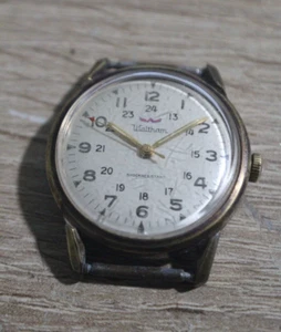 Vintage Waltham Mechanical 12hr and 24hr Dial Military Men's Watch - Picture 1 of 12