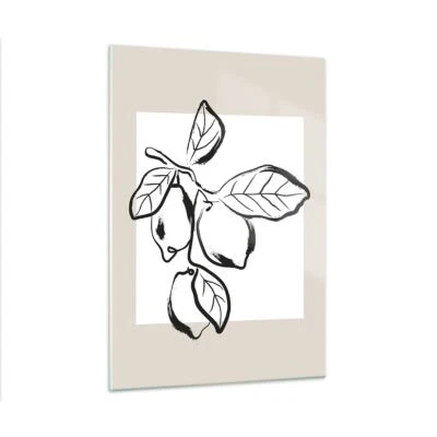 Wandbilder 50x70cm Glasbild Zitrone Kontur Minimalismus Bilder Art Wanddeko - Bild 1 von 4