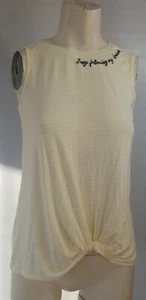 Wonder Nation Large Size 10-12 Plus Girls Yellow striped Tank Top sleeveless  - Picture 1 of 9