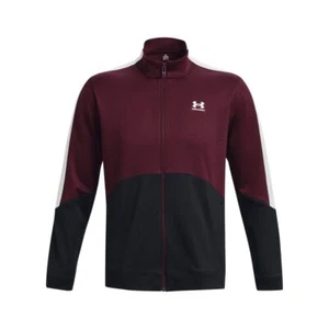 Men's Jacket Under Armour Tricot Fashion Full Zip Warmup Tops in Black - Picture 1 of 2