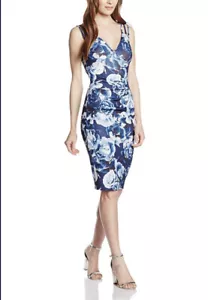 Jessica Wright Navy Floral Dress UK 6 - Picture 1 of 2
