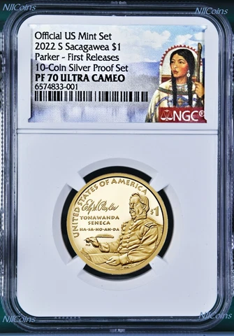 2022 Native American Dollar Ely S. Parker $1 Coin FR NGC PF70 Silver-set-Version Cover
