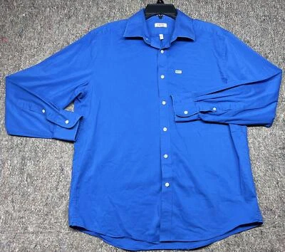 Izod Mens Shirt Slim Fit Button Down Blue Long Sleeve Size L 16-16.5 - Image 1 of 4