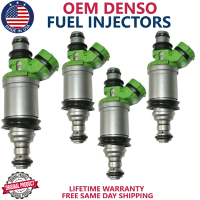 NUEVO x4 OEM DENSO INYECTORES DE COMBUSTIBLE PARA 1998-2000 Toyota Camry Rav4 Celia 2.0L/2.2L Foto 1 de 4