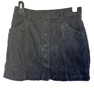 Forever 21 Skirt Size Med Black Corduroy Button Up 15 Inches A-Line Pockets - Bild 1 von 8