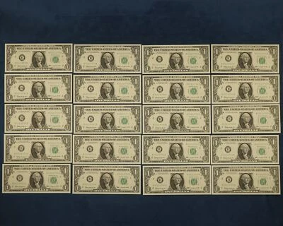 1963 Lot of 20 Sequential $1 Bills (Fr 1900-B)- Free Shipping US - Image 1 of 3