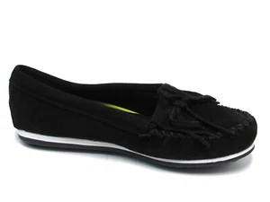 Minnetonka Kilty Plus Moccasin Flats (Women's) - Black - Sz 8.5 M - Picture 1 of 6