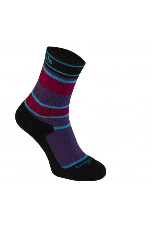 Calcetines para caminar Bridgedale Merino Fusion Hiker para niños menores negros/púrpura Foto 1 de 1
