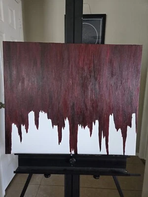 Seeing Red- 20X24 - Original Acrylic Abstract Painting on Stretched Canvas - Image 1 of 3