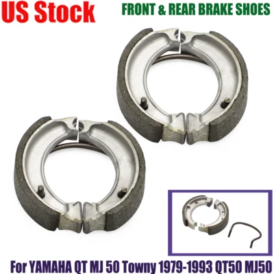 ZAPATOS DE FRENO DELANTEROS Y TRASEROS para YAMAHA QT MJ 50 Towny 1979-1993 QT50 MJ50 Foto 1 de 4