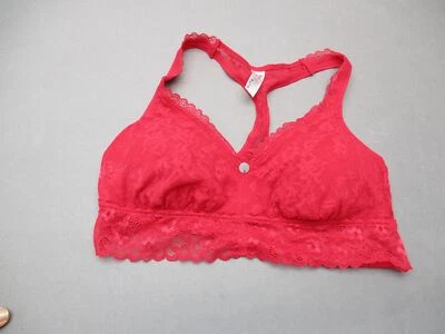 DKNY размер L женщин красный кружевной беспроводной с подкладкой спортивная спина бюстгальтер 2H - Изображение 1 из 4