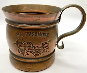 Vintage GREGORIAN Solid Copper Souvenir Cup Mug MT RUSHMORE USA - Picture 1 of 8