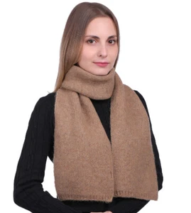 UNISEX Men Women Knitted Soft Thick Solid Winter Woolen Scarf 40% Wool Warm - Picture 1 of 14