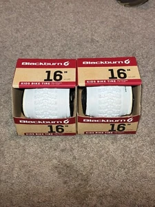 LOT of TWO (2) NEW Blackburn 16 x 2.125 Kids White Bike Tire Replaces 1.75 2.125 - Picture 1 of 9