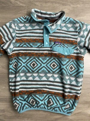 Suéter Pullover Patagonia Synchilla Snap T Polar Patrón Azteca Niñas Mediano 10 Foto 1 de 4