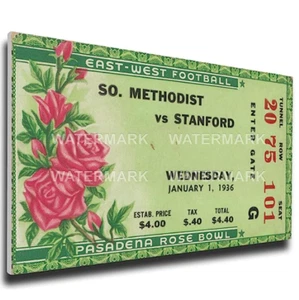 NCAA Stanford Indians 1936 Rose Bowl Mega Ticket So Methodist vs Standford 29" - Picture 1 of 5