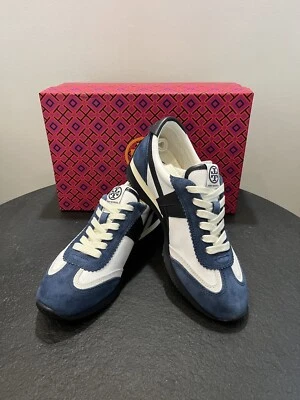 NUEVO EN CAJA $238 Tenis Tory Burch Hank Blancanieves/Azul Marino Brillante 6.5M Foto 1 de 4