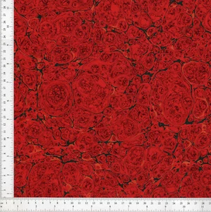 Red Hand Marbled Paper, Stormont Pattern 48x67cm 19x26in Gold Series f736 - Picture 1 of 1