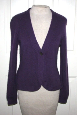 Cárdigan Suéter Chaqueta Cashmere by Charter Club 2 Capas Púrpura Suave - Pequeño/S Foto 1 de 4