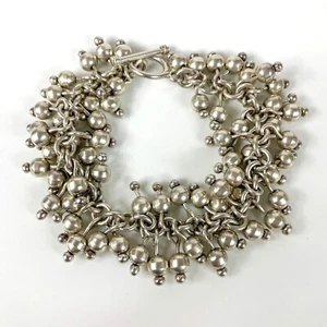 Silpada Sterling Silver Cha Cha Toggle Bracelet 7.5" 72g With Dangling Beads - Picture 1 of 6