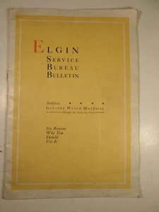Elgin Watchmakers Service Bureau Bulletin 1919 - Picture 1 of 16