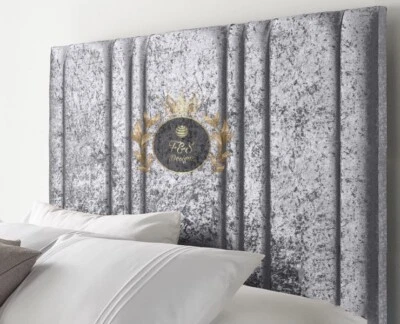 F&S DESIGNS LUXURY HEADBOARD CRUSHED VELVET EMPIRE 24", 36" - 2FT6, 3FT, 4FT, 4FT6, 5FT, 6FT
