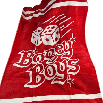 Bogey Boys Dice Beach Towel Red White 100% Cotton Pool USA Made Size 30x58 New - Image 1 of 4