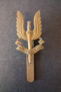 War LAPEL BADGE -WHO DARES WINS - Picture 1 of 3