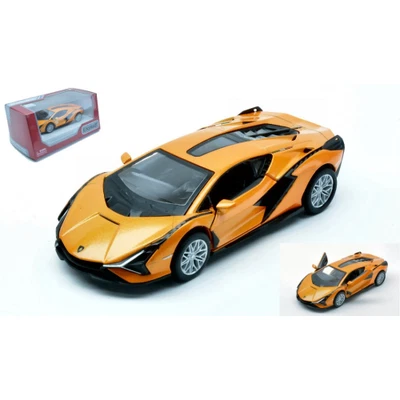 LAMBORGHINI SIAN ORANGE BOX cm 12 Kinsmart Modellismo Giocattolo Modellino Nuovo - Immagine 1 di 4