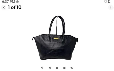 JOY & IMAN Bolso Grande de Cuero Negro Mejor Amigo Bolso de Hombro Maletín Foto 1 de 4