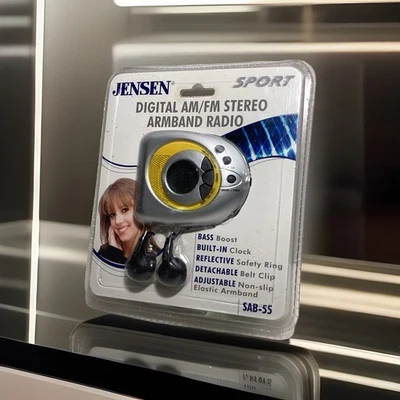 JENSEN Audio Sport AM/FM Stereo Arm Band Radio Silver SAB-55, Factory Sealed New - Image 1 of 3