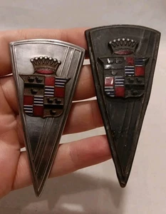 Pair Of 1936 Cadillac V8 Emblems Badges - Picture 1 of 14
