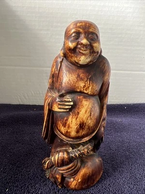 "Budah sonriente pesado de resina china de acción vintage hecho en Italia 7""" Foto 1 de 4
